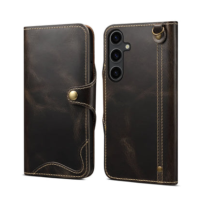Retro Genuine Leather Case for Samsung Galaxy S26 Ultra S26+ S20 S10 Note 10 Plus Business Purse Cover with Lanyard Card Pocket