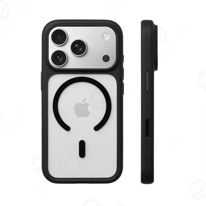For Magsafe Transparent Camera Control Button Case For iPhone Air 16 17 Pro Max 17pro Orange Magnetic Armor Shockproof Cover