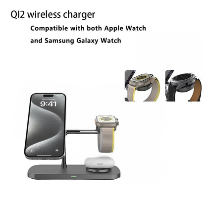 3 in 1 Wireless Charger Stand For iPhone 12/13/14/15/16/17 Fast Charging Station for Apple Watch 10 9 8 7 6 5 4 Airpods 2 3 Pro - Urbizia