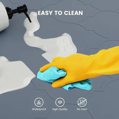 Silicone Multi-Size Sink Underpad, Kitchen Sink Underpad Drip Tray, Sink Protection Pad for Kitchen, Quick-Dry Splash Guard