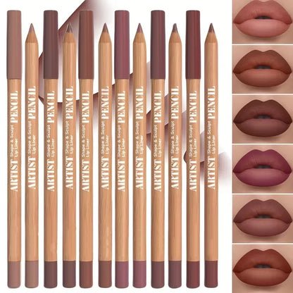 6-Piece Velvet Matte Lip Liner Set – Long-Lasting Shades