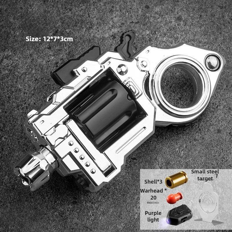 One Hand Spin Alloy Revolver Fidget Toy with 20 Bullets