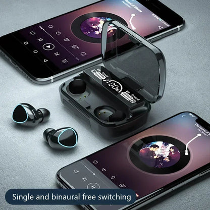 New Bluetooth headset M10 hands-free LED Dispay headset Bluetooth HiFi stereo music wireless earplug waterproof game headset