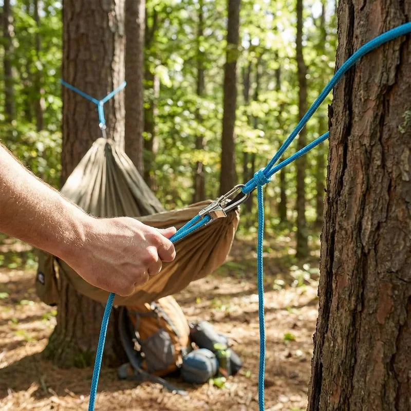 Rope Tying Tool And Tensioner with Roller Tensioner,  Heavy-Duty Retractable Buckle with Accessory Rope, Suitable for Camping