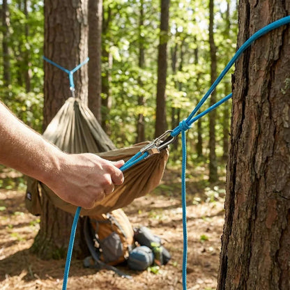 Rope Tying Tool And Tensioner with Roller Tensioner,  Heavy-Duty Retractable Buckle with Accessory Rope, Suitable for Camping