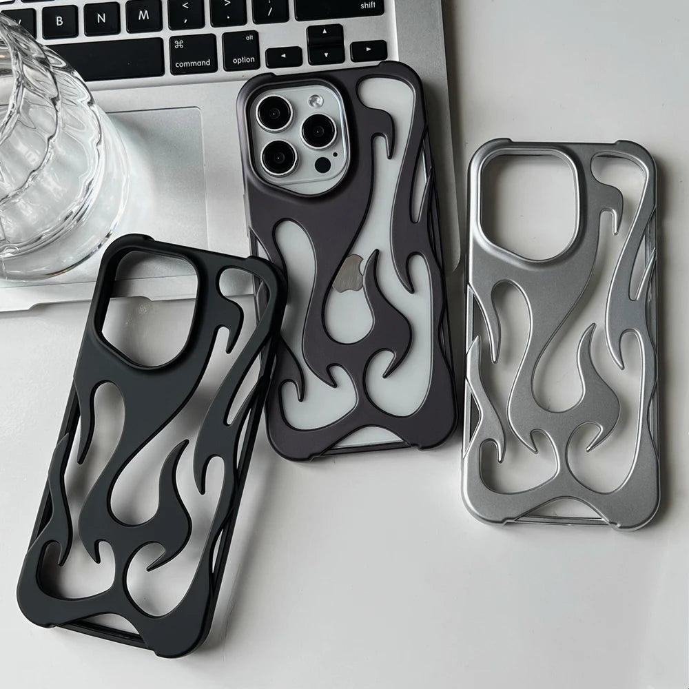 3D Flame Matte TPU Case for iPhone 17–11 Series