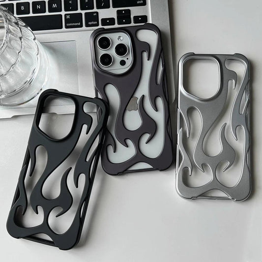 3D Flame Matte TPU Case for iPhone 17–11 Series