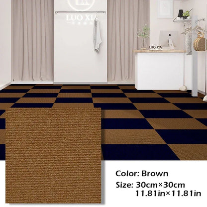 30x30cm DIY Modern Carpet Self-adhesive Anti Slip Block Fully Spread Floor Mat Bedroom Study Office Can Be Cut - Urbizia