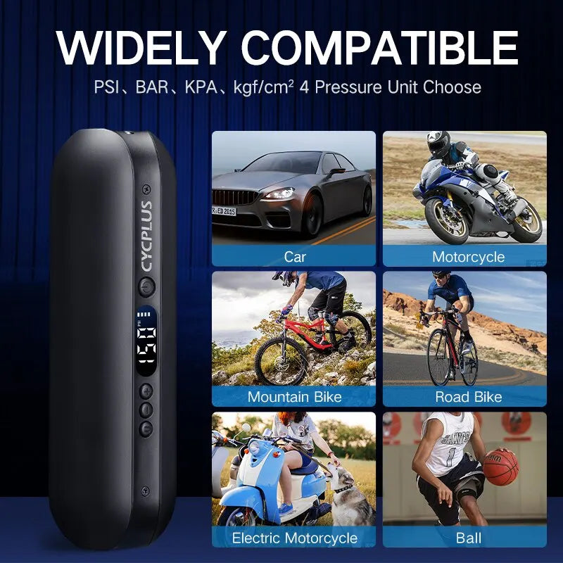 CYCPLUS A2 Air Compressor Wireless Bicycle Pump for Car Tire High Pressure 150psi Portable Smart Air Inflator for MTB Bike Ball