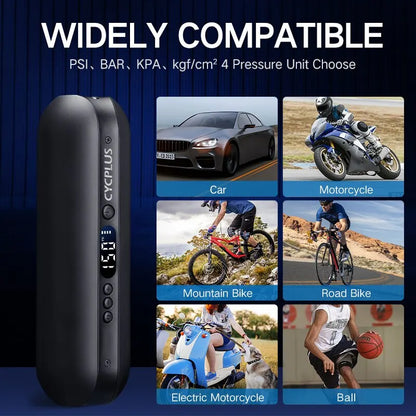 CYCPLUS A2 Air Compressor Wireless Bicycle Pump for Car Tire High Pressure 150psi Portable Smart Air Inflator for MTB Bike Ball