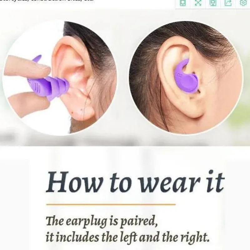 1 Pair Antinoise Earplugs Sound Insulation Ear Protection Earplugs Sleeping Swimming Travel Noise Reduction Waterproof Earplugs