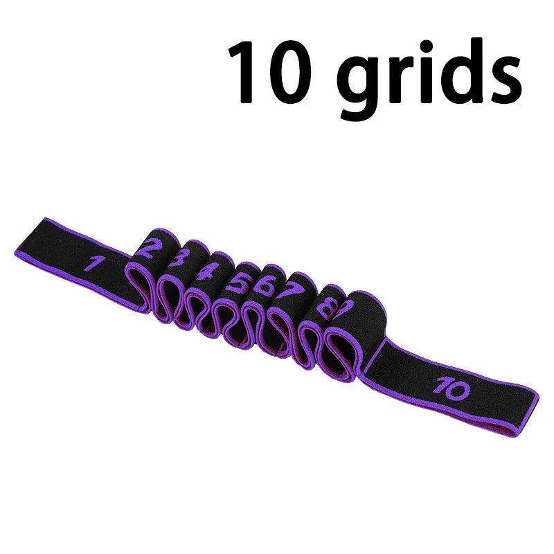 8/10 Sections Dance Resistance Band Yoga Stretching Pilates Fitness Digital Elasticity Elastic Stretch Training Tension Belt - Urbizia