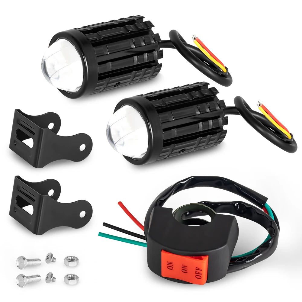 2pcs Motorcycle Led Headlight 12V High Bright Led Lights Lamp for Motorbike Moto Led Auxiliary Spotlights