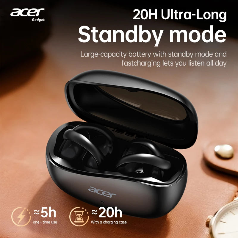 Acer Ohr555 Wireless Bluetooth Earphones with Ear Clip Design, Hifi High-Definition Noise Reduction, Comfortable to Wear, Suitable for Sports, Running, Fitness, Compatible with Mobile Phones, Tablets, and Laptops