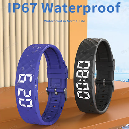 2026 Outdoor Smartwatch Sports Bracelet Vibration Alarm Clock Reminder Sleep Monitoring 24 Hours Pedometer Rechargeable Bracelet
