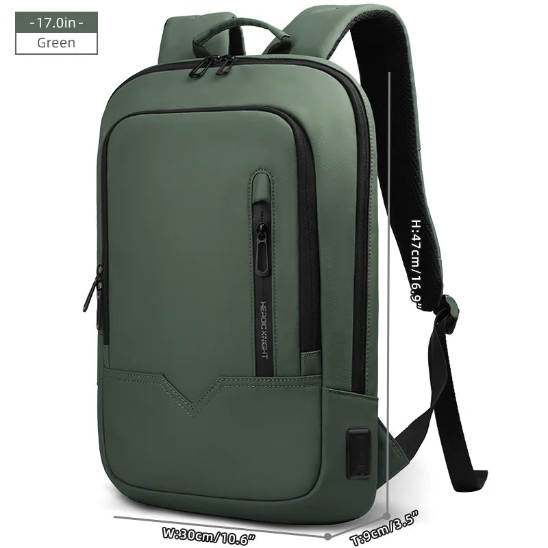 Heroic Knight Thin Male Work Backpack Multifunctional Fashion 15.6 In Laptop Backpack Casual Waterproof Business Travel Daypack