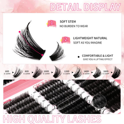 DIY Lash Cluster Extensions Fluffy Cat Eye Set