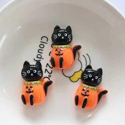 10Pcs Resin Halloween Ghosts, Skeletons & Pumpkins – Flat Back Embellishments