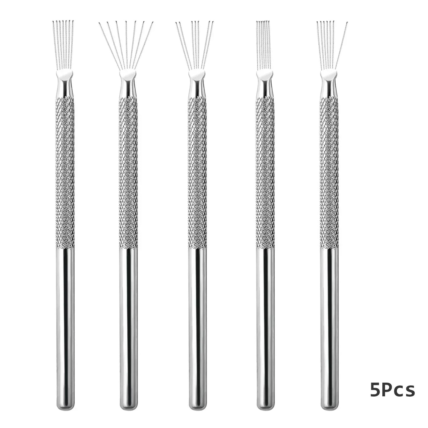 Nail Art Wire Drawing Tool Multifunctional Seven-pin Pen Texture Brush Tools DIY Nail Brush Bendable Feather Pin Painting Lines