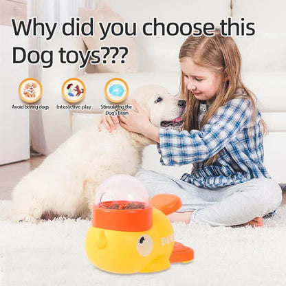 Little yellow duck pet leaking device pet interactive toys educational training device pet feeding device puppy leaking toys - Urbizia