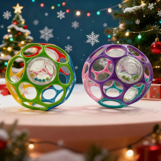 Soft Baby Grasping Rattle Ball with Bell – Early Education Sensory Toy