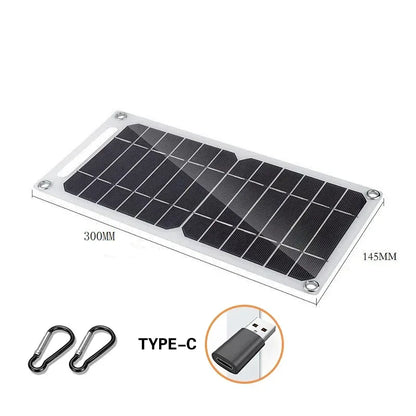 Solar Panel 30W USB Type-C Waterproof Outdoor Hiking Camping Portable Battery Mobile Phone Charging Bank Charging Panel 6.8V - Urbizia