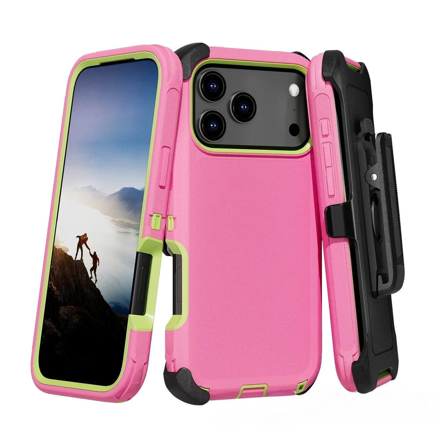3-in-1 Military Armor iPhone Case with Belt Clip