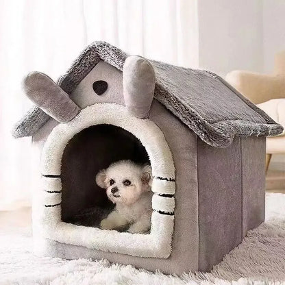 All Season Dog House Style Bed - Removable Washable Pet Bed for Small Dogs Teddy Winter Warm Cat Dog House - Urbizia