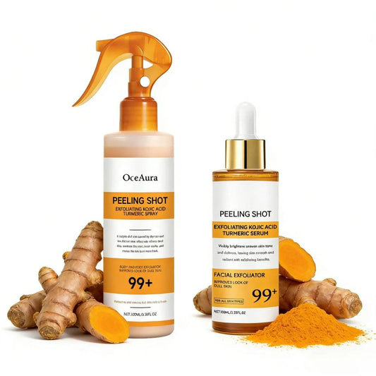 Kojic Acid Turmeric Spray and Serum Keratin Care Exfoliating Peeling Solution Nourishing Hydrating Skin Care Firmness