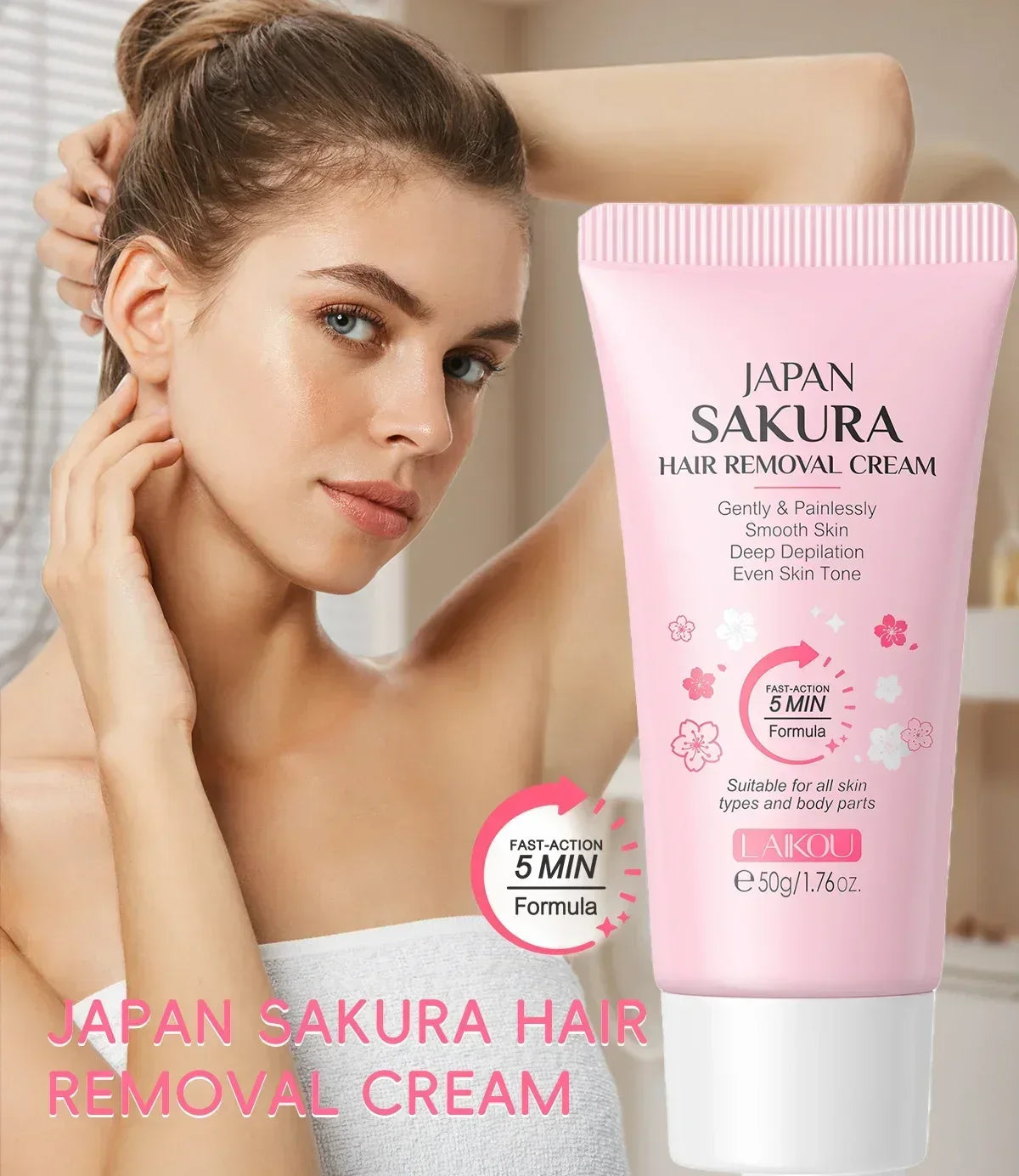 LAIKOU Hair Removal Cream Intimate Areas Epilator Cream Painless Health Hair Remover Growth Inhibitor Men Woman Body Care 50g - Urbizia