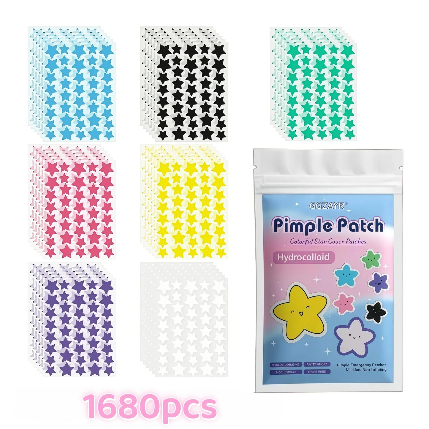 Seven-Color Star Acne Pimple Patch Set