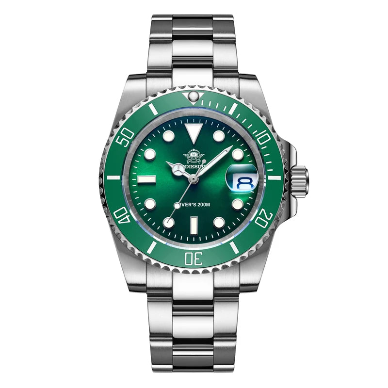 ADDIESDIVE Quartz Luxury Stainless Steel Gift Watch Diver Watch 200M C3 BGW9 Super Luminous Ceramic Bezel Sport Men Watches Fash
