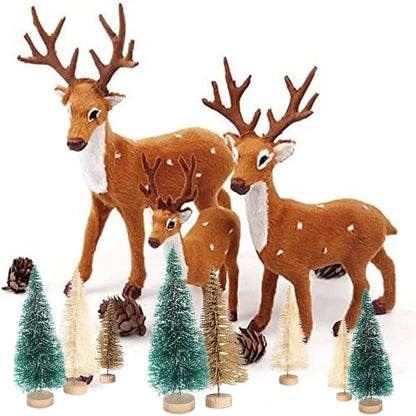 12PCS Artificial Mini Christmas Trees with Wreath Set