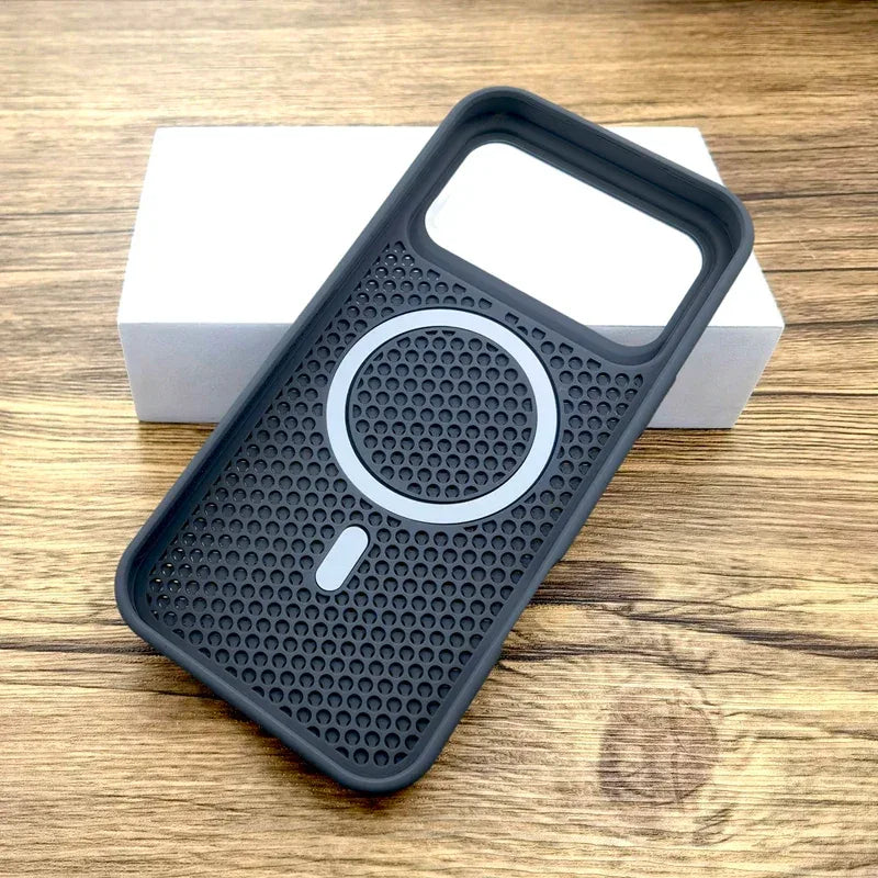 Luxury Dissipate Heat Hard Case For iPhone 17 Air 16 15 14 13 12 Pro Max 17Pro iPhone17 Mag Safe Magsafe Wireless Charge Cover