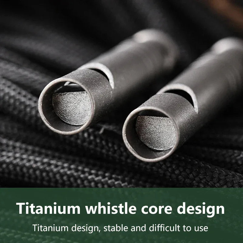 Titanium Emergency Whistle with Lanyard Ultralight Safety Survival Whistle for Camping Hiking Outdoor Emergency