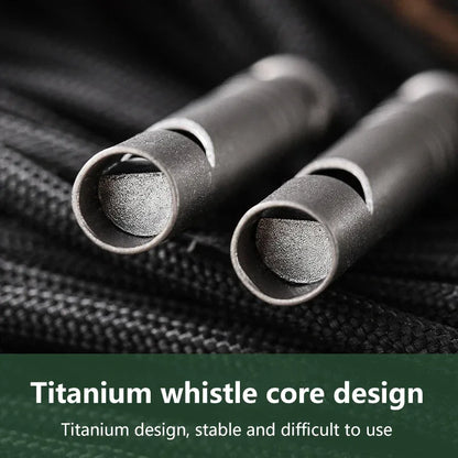 Titanium Emergency Whistle with Lanyard Ultralight Safety Survival Whistle for Camping Hiking Outdoor Emergency