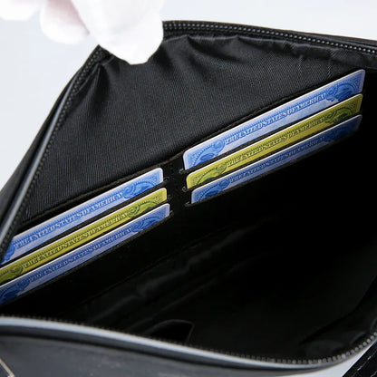 Men Clutch Bag Tiger's Head Silver Fashion Casual Business Soft Pu Leather Phone Handbag Luxury Male Envelop Leather Day Clutch