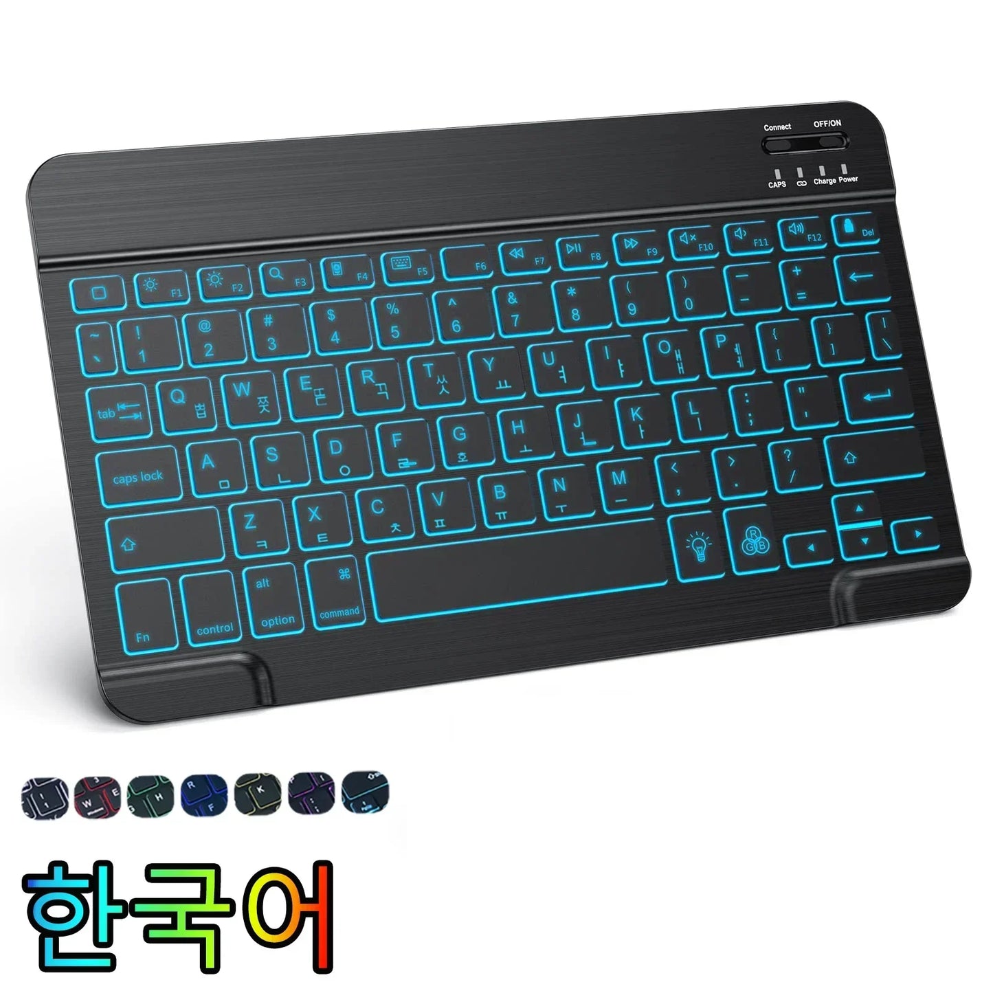 Hebrew/Russian/Spanish/Portuguese/Korean RGB Backlight Bluetooth Keyboard For IOS Android Windows iPad  Samsung Tablet Laptop