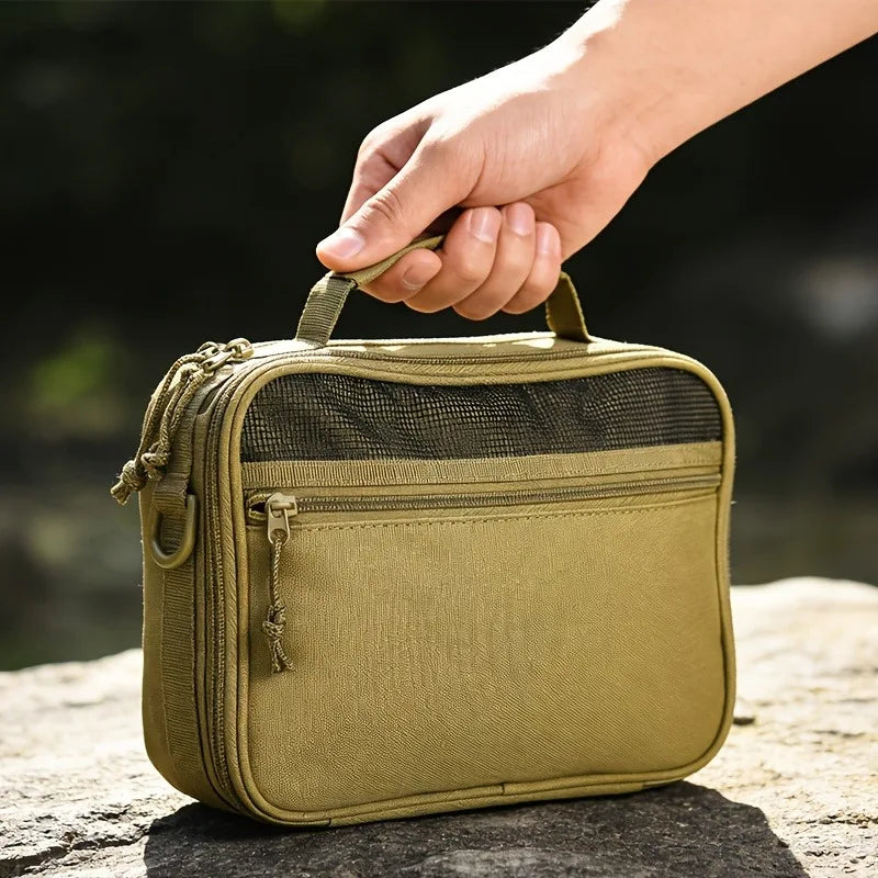 1pc Men's Portable and Durable Tactical Outdoor Bag Made of Oxford Fabric, Toiletries Travel Bag for Short Trips