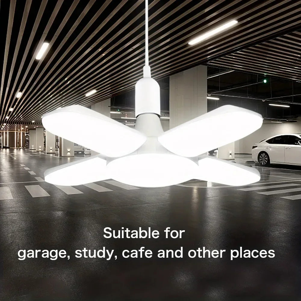 E27 Fan Shape Foldable 40LEDs Bulb AC220V/110V Deformation for Home Ceiling Lights Warehouse and Garage White Light 6500K Bulb - Urbizia