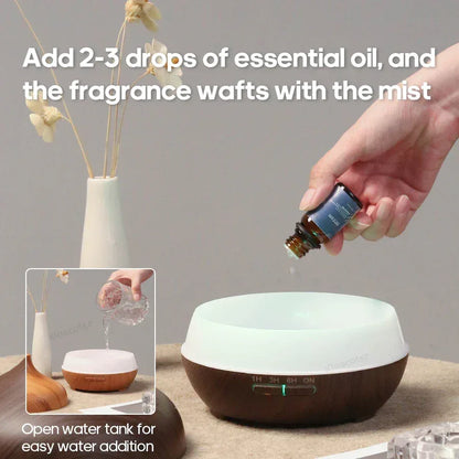 Wood Grain Aromatherapy Diffuser USB Humidifier Desktop Air Purifier Aroma Cool Mist Difusor/Essential oil set - Urbizia
