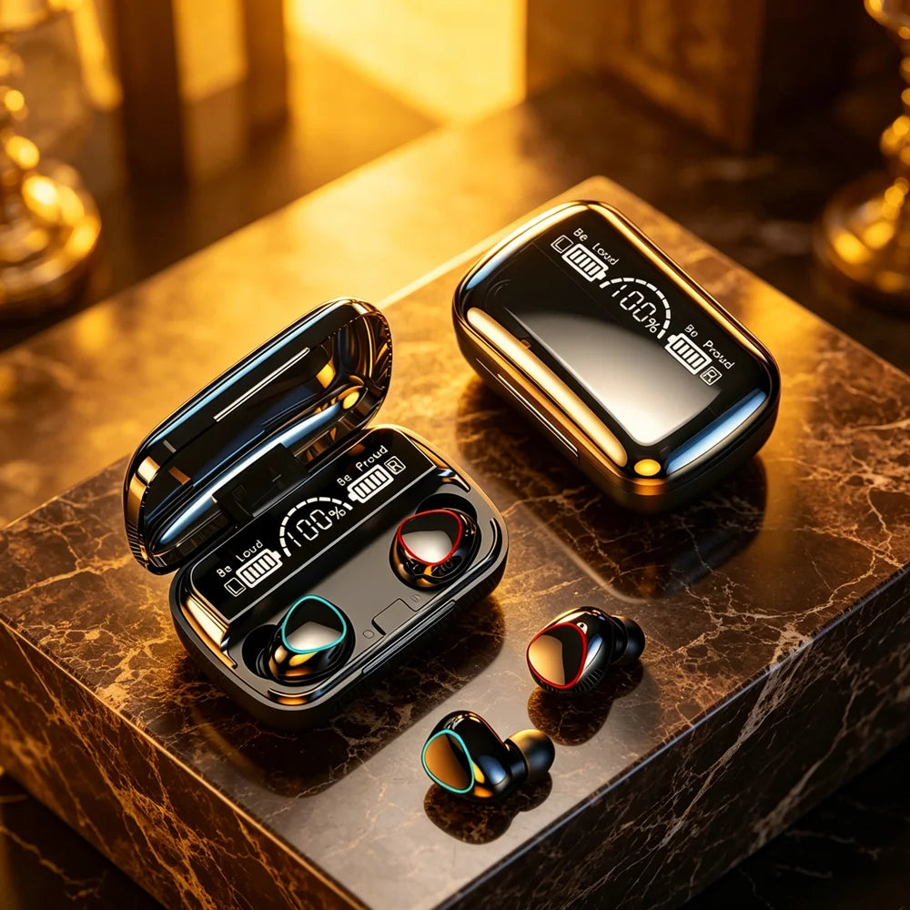 New Bluetooth headset M10 hands-free LED Dispay headset Bluetooth HiFi stereo music wireless earplug waterproof game headset