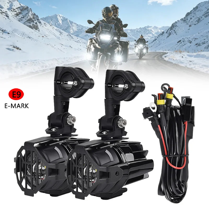 For R1250GS ADV Motorcycle LED Fog Lights F800GS R 1250 GS LC Auxiliary Fog Light Assemblie For Yamaha MT07 MT09 E9 Mark
