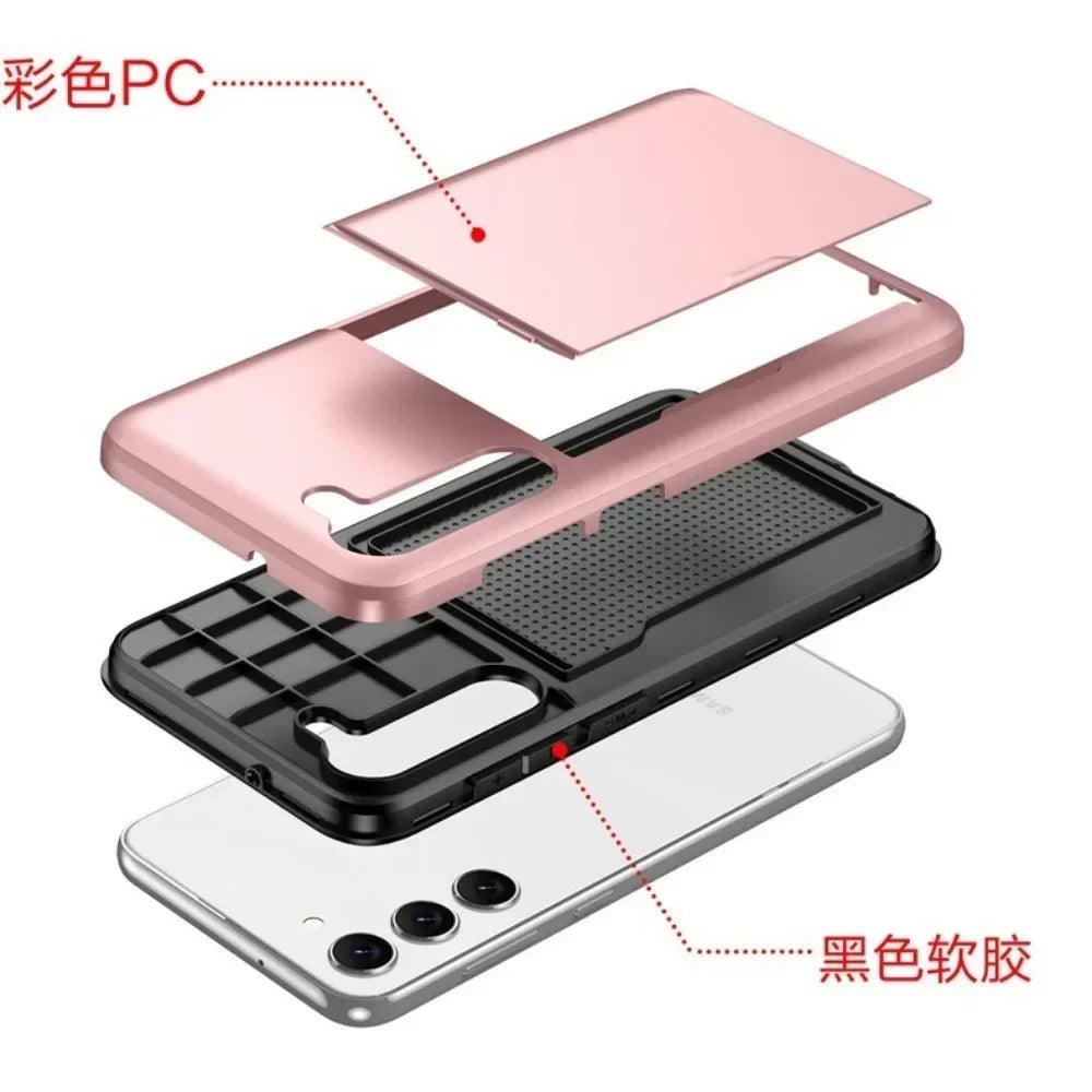 Wallet Card Holder Shockproof Case for Samsung Galaxy