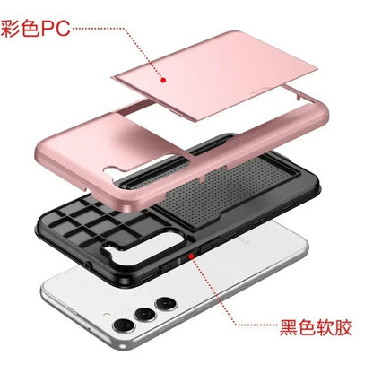 Wallet Card Holder Shockproof Case for Samsung Galaxy