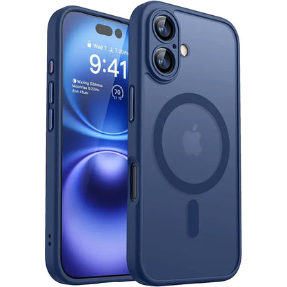 Magnetic Matte Translucent Armor Shockproof Case For iPhone 17 16 15 14 13 12 11 Pro Max Plus Magsafe Wireless Charge Cover2026