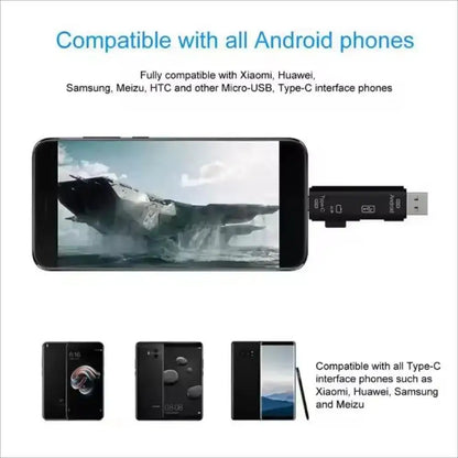 5 in 1 USB 2.0 Multifunction Type C USB Micro USB SD TF Memory Card Reader for Android Computer Dock OTG Type C Adapter