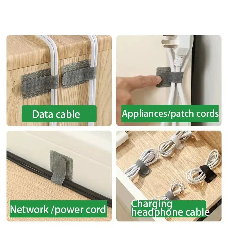 Reusable Cable Ties Fastening Wire Organizer Cord Rope Holder Self Adhesive Adjustable Cord Organizer Straps Desk Management - Urbizia