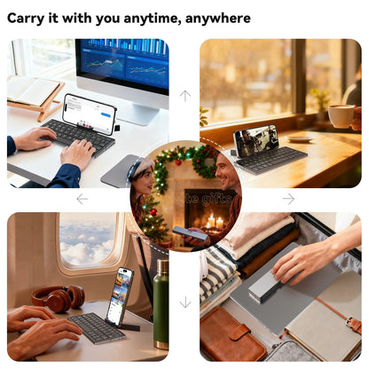 Foldable Bluetooth Keyboard with Magnetic Stand Portable Wireless Keyboard for iPad iPhone Samsung Tablet Rechargeable