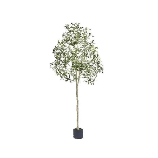 SucceBuy Artificial Olive Tree 4/5/6FT Tall Faux Plant Secure PE Material Anti-Tip Tilt Protection Low-Maintenance Tree for Home